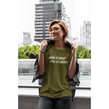 Dámské tričko Dámské tričko Drzé ústa Barva: Khaki, Velikost: 2XL