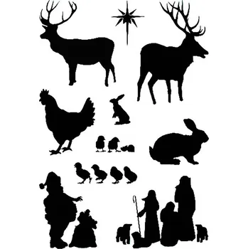 Gelová razítka na enkaustiku - sada SVÁTKY