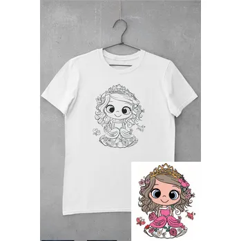 Dívčí tričko Dětské triko vymaluj si Princezna Velikost: 158