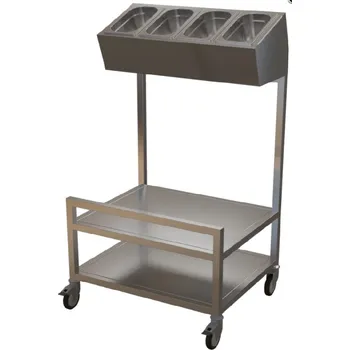 Servírovací stolek Vozík výdejní nerez na příbory a tácy KVOV