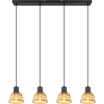 Globo 54053-4H | WENNA závěsné svítidlo | 4x E27 | černá | Š: 72 cm |