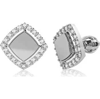 Náušnice Náušnice KOSTKA z bílého zlata se zirkony 6680352.1650