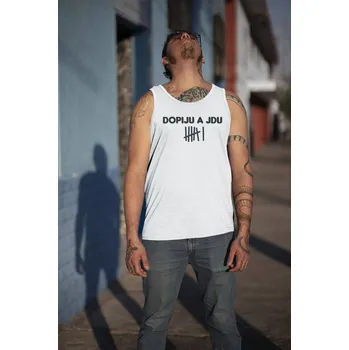 Pánské tílko Pánské tílko Dopiju a jdu Barva: Bíla, Velikost: L