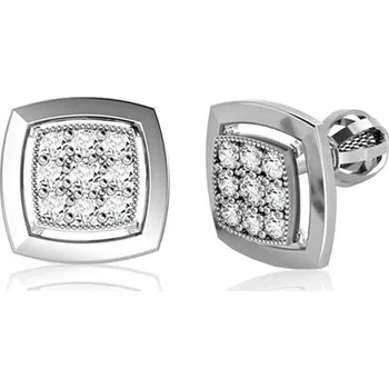 Náušnice Náušnice KOSTKA z bílého zlata se zirkony 6680347