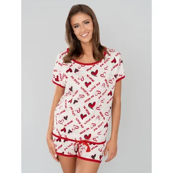 Dámské noční prádlo Italian Fashion Emocja dámské pyžamo kr. r. kr. k. bílá/tisk