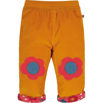 Dívčí kalhoty Dětské oboustranné manžestrové kalhoty Kytičky Frugi Velikost: 0-3m