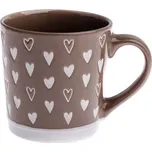 Casa de Engel Keramický hrnek se srdíčky 450 ml hnědý
