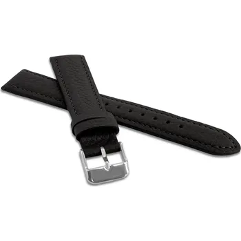 Černý polstrovaný řemínek BISON z luxusní kůže Top Grain LSHUB Šířka řemínku: 20mm