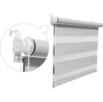 Roleta ZEBRA-SHOP Roleta DEN A NOC / MINI / ZATEMŇUJÍCÍ / ŠEDÝ MELÍR / BH 2904 Barva mechanizmu: šedá, Výška: 150, Šířka: 32