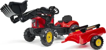 Dětské šlapadlo Falk FA-2030M SuperCharger šlapací traktor s vlečkou a nakladačem červený