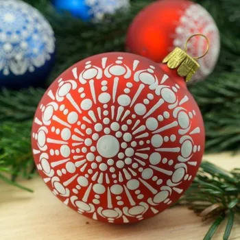 Vánoční ozdoba Vánoční koule červená matná III.