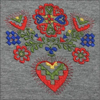 Pánské tričko Folklórní pánské triko Mrňús Barva: šedá, Velikost: 3XL, Barva výšivky: barevná