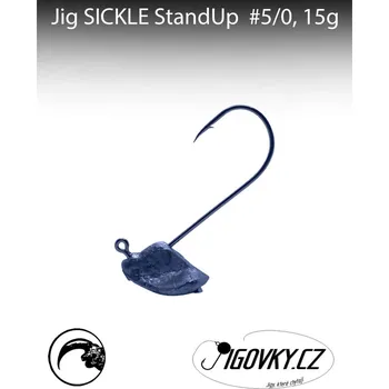 Rybářský háček Jigovky.cz Jigová hlavička SICKLE StandUp 5/0 - 5 ks 15 g