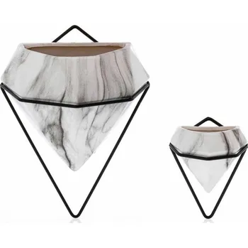 Květináč Nástěnné květináče Semela bílý mramor/černé