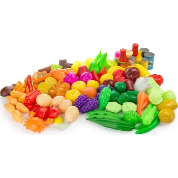 Dřevěná hračka plastová sada ovoce a zelenina krakpol