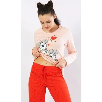 Dámské pyžamo dámské pyžamo Vienetta Secret Koaly lososová M