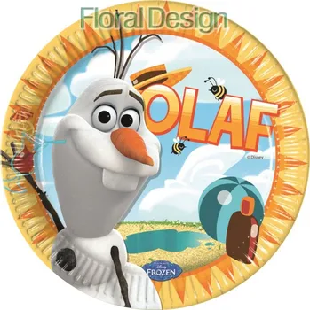 Talíř Papírový talíř 23cm "Ledové království Olaf" 8ks (paper plates Frozen Olaf)