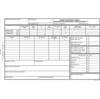 Optys 1166 záznam o provozu nákladního vozidla číslovaný A4