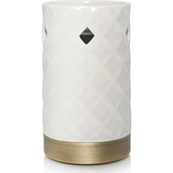 Aroma lampa Yankee Candle Langham Faceted Ceramic aromalampa bílá/zlatá