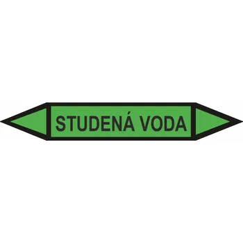 Oboustranná šipka - Studená voda Samolepka PVC 1: arch 5 ks - 333x52mm