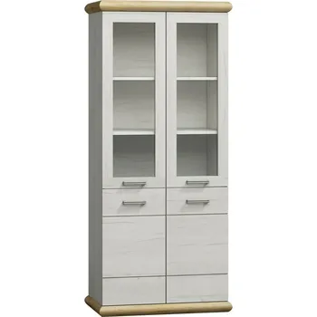 Knihovna Eoshop Vitrína ROKA R-3 divoký dub/bílá
