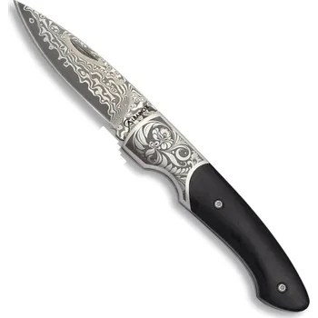 Bojový nůž Martinez Albainox Black Wood Damašek