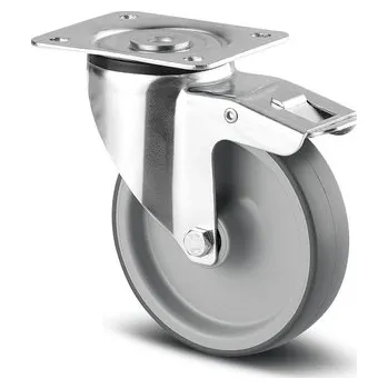 Pojezdové kolečko TENTE KOLEČKA Kolečko pro lehká transportní zařízení 125mm, s brzdou, plotýnka, 3377PJR125P62