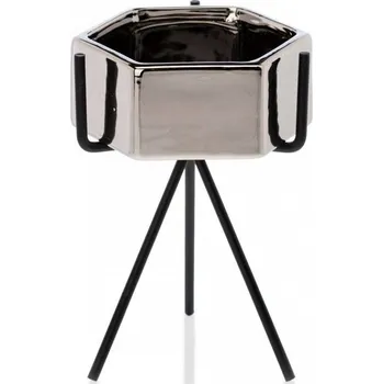 Květináč Květináč na stojanu Sashi 16,5 cm stříbrný