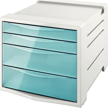 Elektrická zásuvka Zásuvkový box Colour´Ice - ledově modrá / 2+2 zásuvky