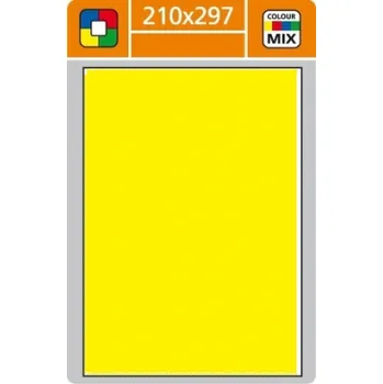 Kancelář Print etikety A4 pro laserový a inkoustový tisk - 210 x 297 mm (1 etiketa/ arch) žlutá
