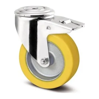 Pojezdové kolečko TENTE KOLEČKA Kolečko do pekařských pecí 100mm, s brzdou, nerez, otvor pro čep, 8477IDG100P30-13