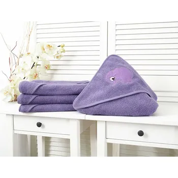 B.E.S. Petrovice Fialová froté dětská osuška s kapucí 90x100 cm