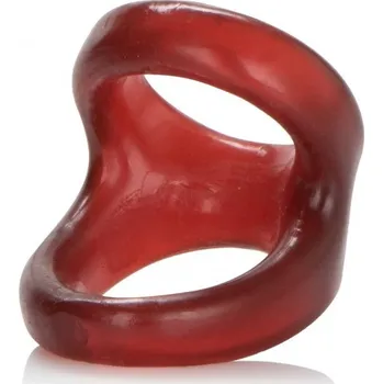 Erekční kroužek na penis a varlata COLT Snug Tugger červený, elastický dvojkroužek na penis a varlata