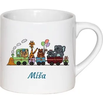 Hrnek espresso (Lungo) s potiskem Dětský hrnek - Veselý vláček ZOO
