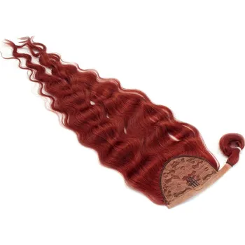 Příčesek Clip in culík z pravých lidských vlasů vlnitý 60cm - měděná