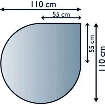 Lienbacher podkladové sklo pod kamna slza Síla materiálu: 6 mm, Podkladové sklo: 110 x 110 cm
