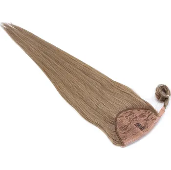 Příčesek Clip in culík z pravých lidských vlasů rovný 50cm - světle hnědá