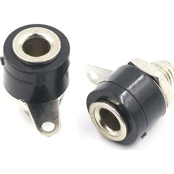 Krokosvorka Zdířka na banánek panelová 4mm mini černá