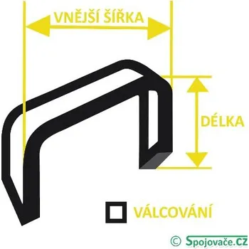 Průmyslová sponka Spojovače.cz Spony do sponkovačky S28, délka 30 mm, ostrý střih, 5.000 ks