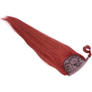 Příčesek Clip in culík z pravých lidských vlasů rovný 50cm - měděná