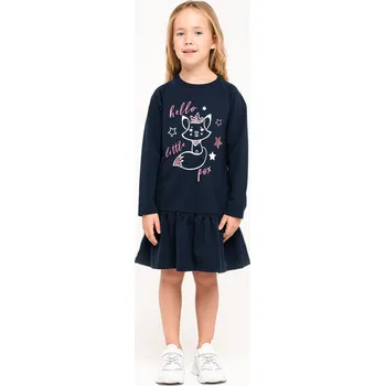 Dívčí šaty Dívčí šaty - WINKIKI WKG 92554, tmavě modrá Barva: Modrá tmavě, Velikost: 104