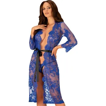 Dámský župan Svůdný župan Cobaltess peignoir - Obsessive S/M Modrá