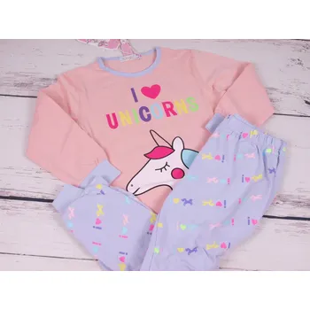 Dívčí pyžamo Kugo Pyžamo s jednorožcem lososové velikost oblečení - děti: 104