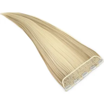 Příčesek Clip pás kanekalon 60cm rovný - platina / světle hnědá