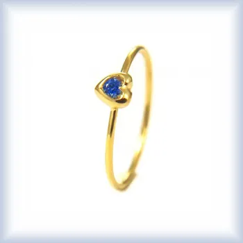 Prsten žluté zlato 52 smaragdově zelená