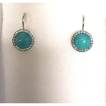 Náušnice Stříbrné náušnice- SWAROVSKI Ag925 - amazonit (Ag925 Amazonit)