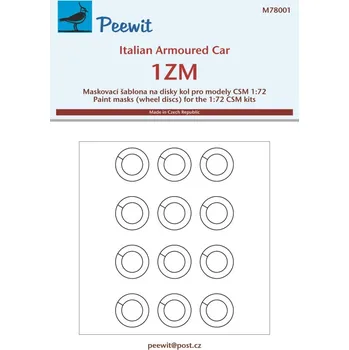 Plastikový model Peewit 1/72 Paint mask wheel discs 1 ZM Italian Arm.Car