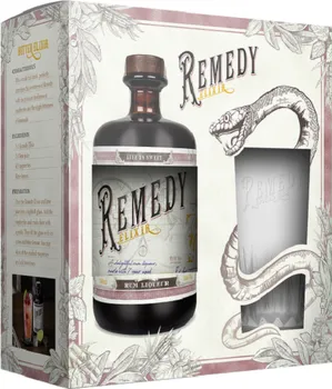 Rum Remedy Elixir 34 % 0,7 l + sklenice