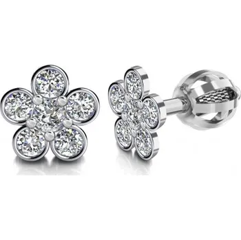 Náušnice Couple, Dívčí náušnice Briony, bílé zlato se zirkony, 585-68-3-0045.1B00.0.00.001.05