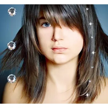 Příčesek Třpytivé Swarovski kamínky do vlasů - bílé